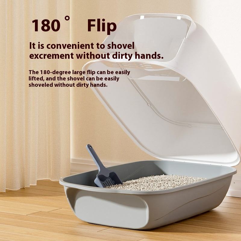 Easy-Clean Plastic Toilet Extra Large smell-Proof Cat Litter Box – Fully Enclosed, Anti-Splash, Detachable.