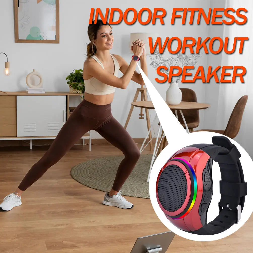 Waterproof Portable Bluetooth Speaker Watch, Wearable Sport Wireless Mini Portable Speaker with Mic LED Light