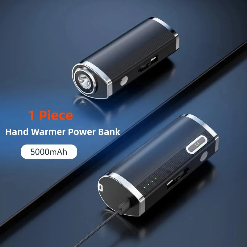 3-in-1 Digital Rechargeable Hand Warmer, Power Bank & Flashlight – Stay Warm, Powered, and Ready On-the-Go (10000 mAh)