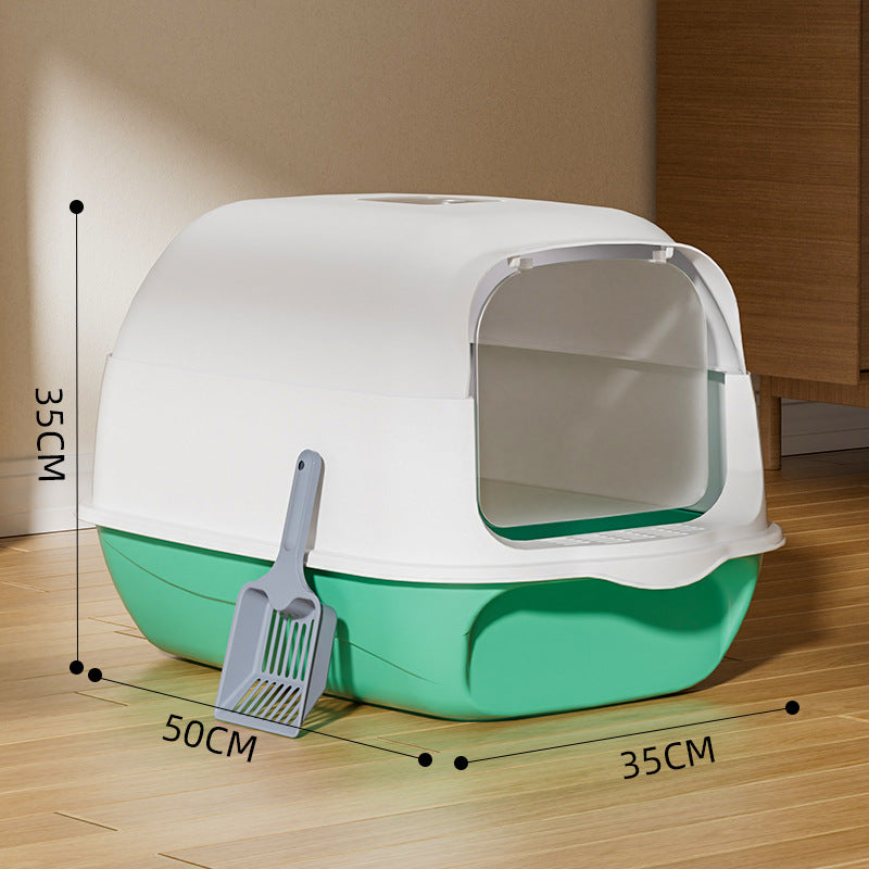 Easy-Clean Plastic Toilet Extra Large smell-Proof Cat Litter Box – Fully Enclosed, Anti-Splash, Detachable.