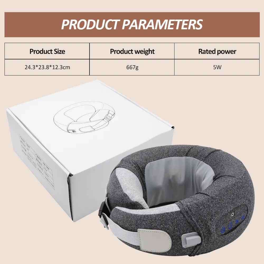 3D Heating Massage U-Shape Memory Foam Travel Pillow. (Ideal for travel as well)