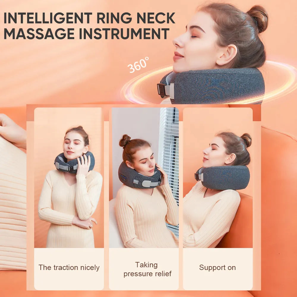 3D Heating Massage U-Shape Memory Foam Travel Pillow. (Ideal for travel as well)