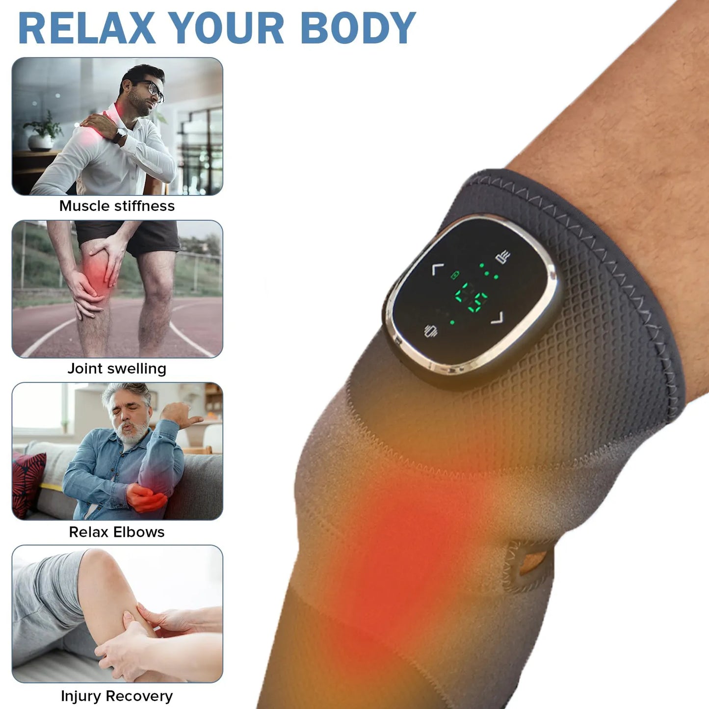 Say Goodbye To Joints Pain With Our New Wireless Smart Knee Massager – Infrared Heating & Hot Compress for Joint Pain Relief and Physiotherapy Therapy