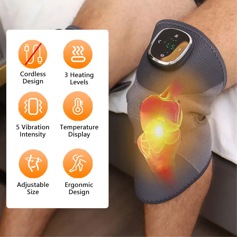 Say Goodbye To Joints Pain With Our New Wireless Smart Knee Massager – Infrared Heating & Hot Compress for Joint Pain Relief and Physiotherapy Therapy