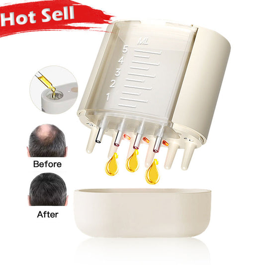 Electric Hair Oil Applicator Scalp Massager with LED Red Light and Promotes Hair Growth