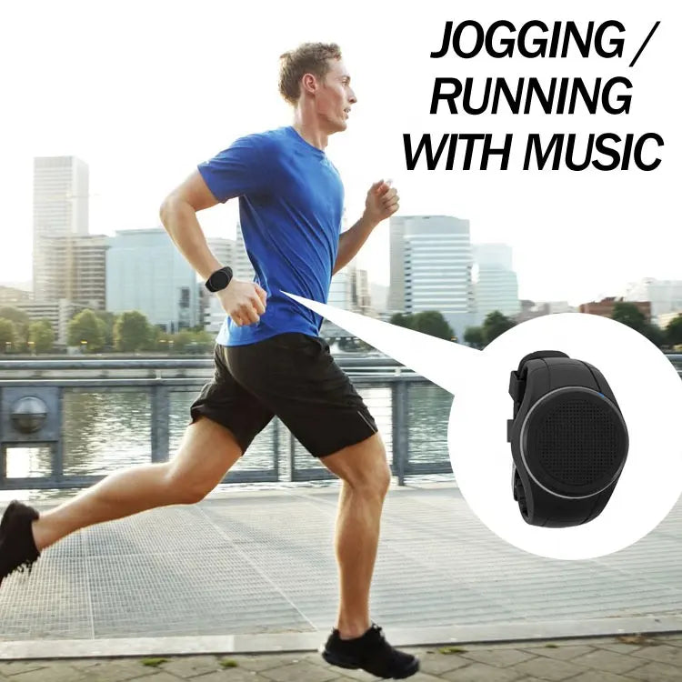 Waterproof Portable Bluetooth Speaker Watch, Wearable Sport Wireless Mini Portable Speaker with Mic LED Light