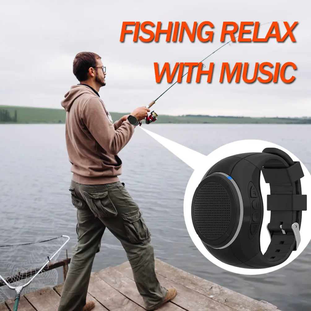 Waterproof Portable Bluetooth Speaker Watch, Wearable Sport Wireless Mini Portable Speaker with Mic LED Light