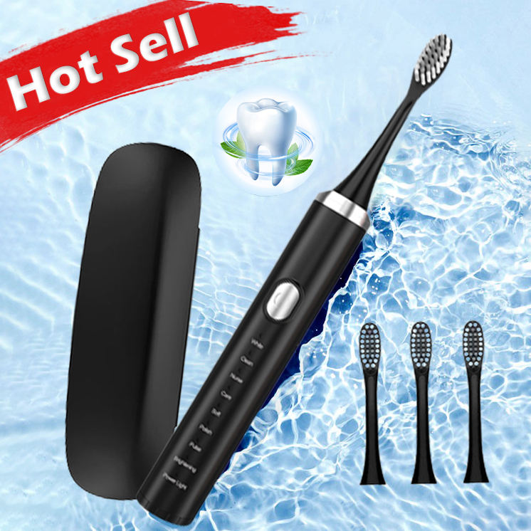 Waterproof Sonic Electric Toothbrush – Rechargeable with Travel Case & Self-Cleaning Feature