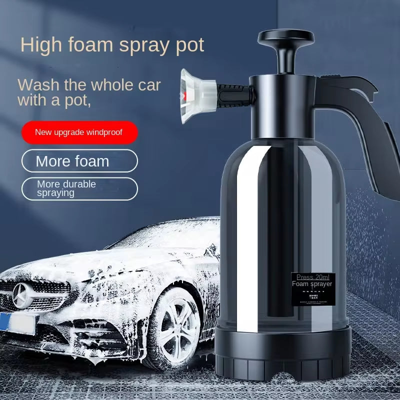  "2L Hand Pump Foam Sprayer – 3 Nozzles for Car Wash & Window Cleaning"