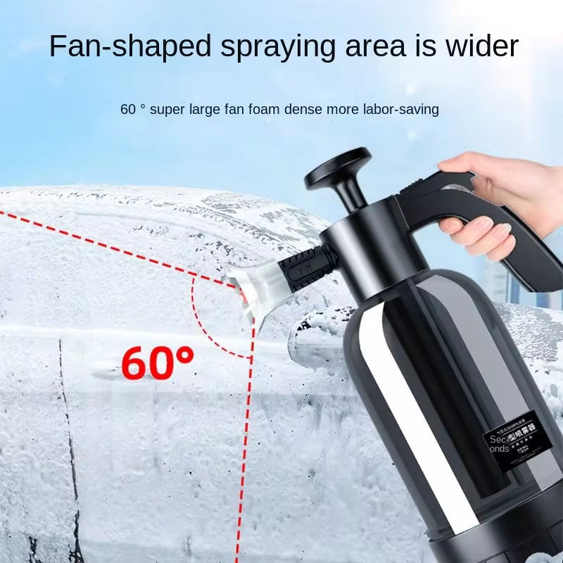  "2L Hand Pump Foam Sprayer – 3 Nozzles for Car Wash & Window Cleaning"